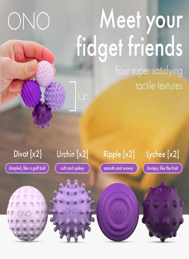 ONO Signets - Silicone Magnetic Balls with Textured Dimples, Bumps, and Waves | Fun to Play with Fidget Toy for Adults | Help Relieve Stress, Anxiety, Tension (Lavender, Set of 8) - Image 3