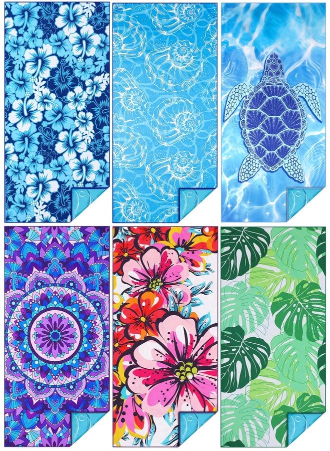 TwoYek 6 Pack Microfiber Thin Beach Towel Lightweight 71x32 Oversized Extra Large Sand Free Towels Quick Dry for Travel Pool Yoga Gym Sports Beach Accessories Vacation Essential Gift - Image 1