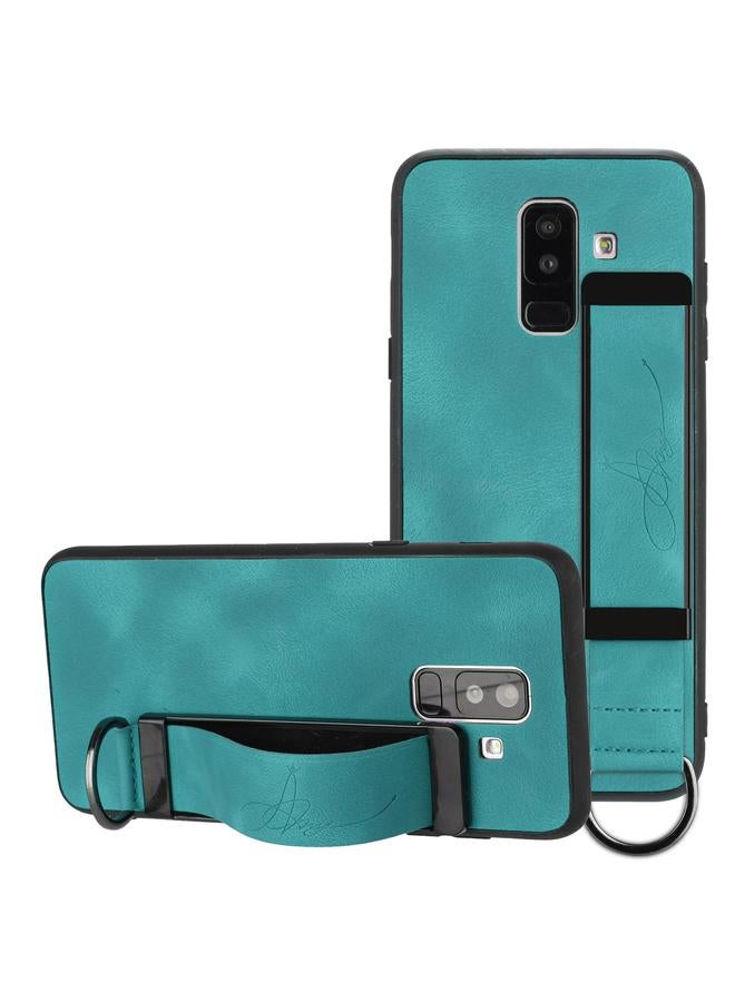 S-TOP Case For Samsung Galaxy A6 Wristband Holder Leather Back Phone Case - Image 1