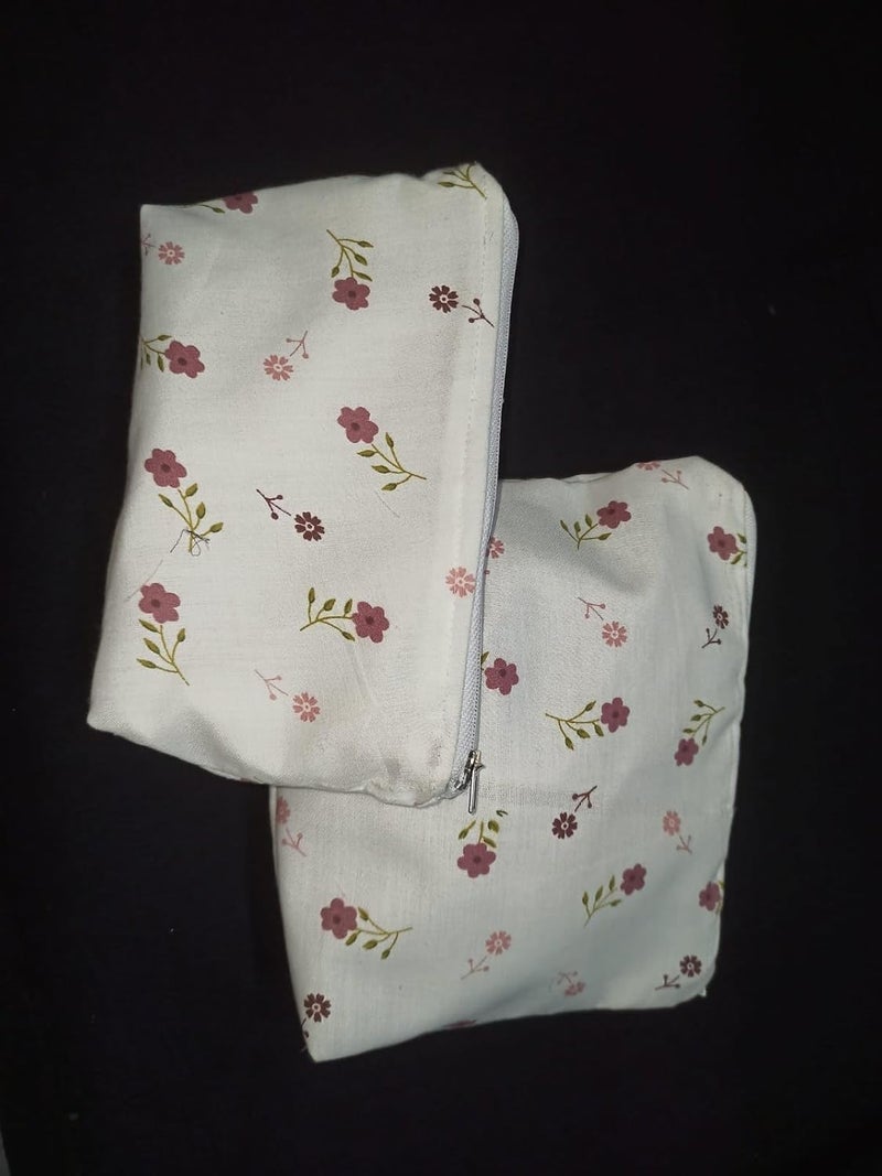 Swami Enterprise Cosmetic BagMakeup Pouch for WomenStylish Pouches for Makeup Accessories Pack of 1 pc Big 1Pc Small Total 2 PC Light Color - Image 4