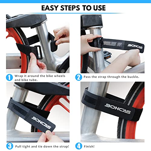 Boncas Bike Rack Strap Bike Wheel Stabilizer Straps,Stonger Grip with Gel,Adjustable - Image 3