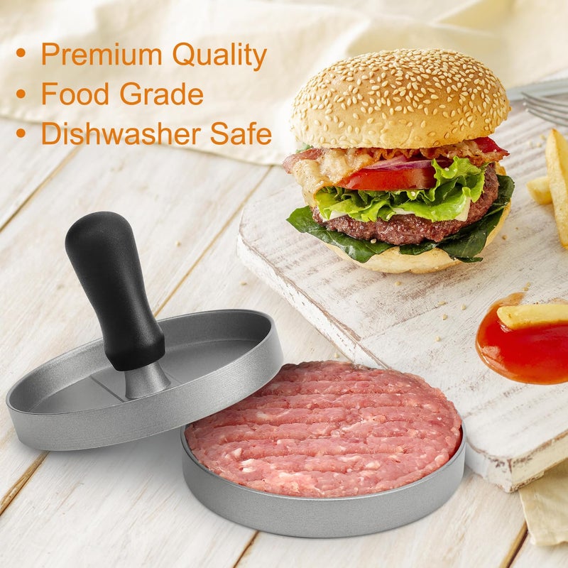 TACGEA Burger Press 150 Patty Papers, Non-Stick Hamburger Patty Maker with Wax Paper, Aluminum Burger Maker for Kitchen BBQ Grill - Image 4