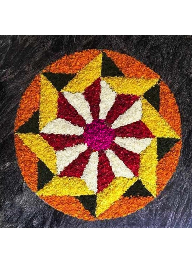 StromX Super Soft Microfiber Traditional Modern Rangoli Door Mat for Home, Temple, Living Room, Kitchen, Door Entrance (24 X 24 Inch, Floral), Design Mat010, Round, Multicolor - Image 2