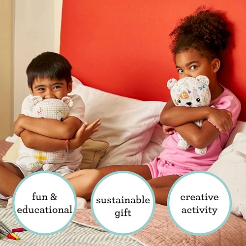 eatsleepdoodle Coloring Bear Plush Toy for Kids DIY Stuffed Animal with Washable Markers Reusable Colorable Doodle Teddy Bear for Boys Girls Creative Gift for Art PlaytimeArts Crafts Toy - Image 5