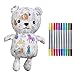 eatsleepdoodle Coloring Bear Plush Toy for Kids DIY Stuffed Animal with Washable Markers Reusable Colorable Doodle Teddy Bear for Boys Girls Creative Gift for Art PlaytimeArts Crafts Toy - Image 2