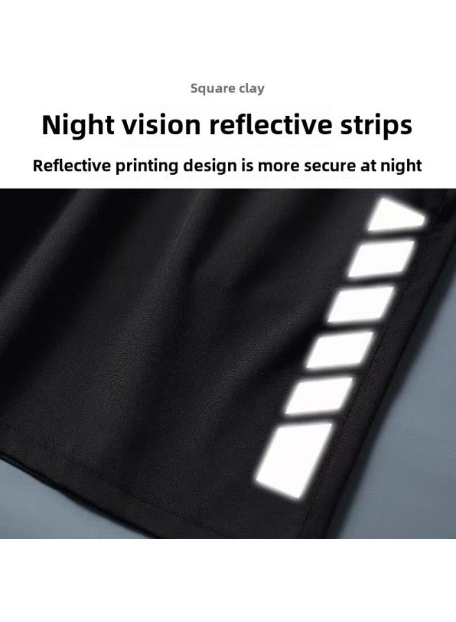 Generic Swimming Trunks Men's Adult Swimsuit Men's Summer Quick-drying Sunscreen Long-sleeved Split Beach Surfing Floating Diving Suit-Color:Printed Short Sleeves + Black Tight Shorts-Size:2xl 【 80-90kg 】  - Image 5