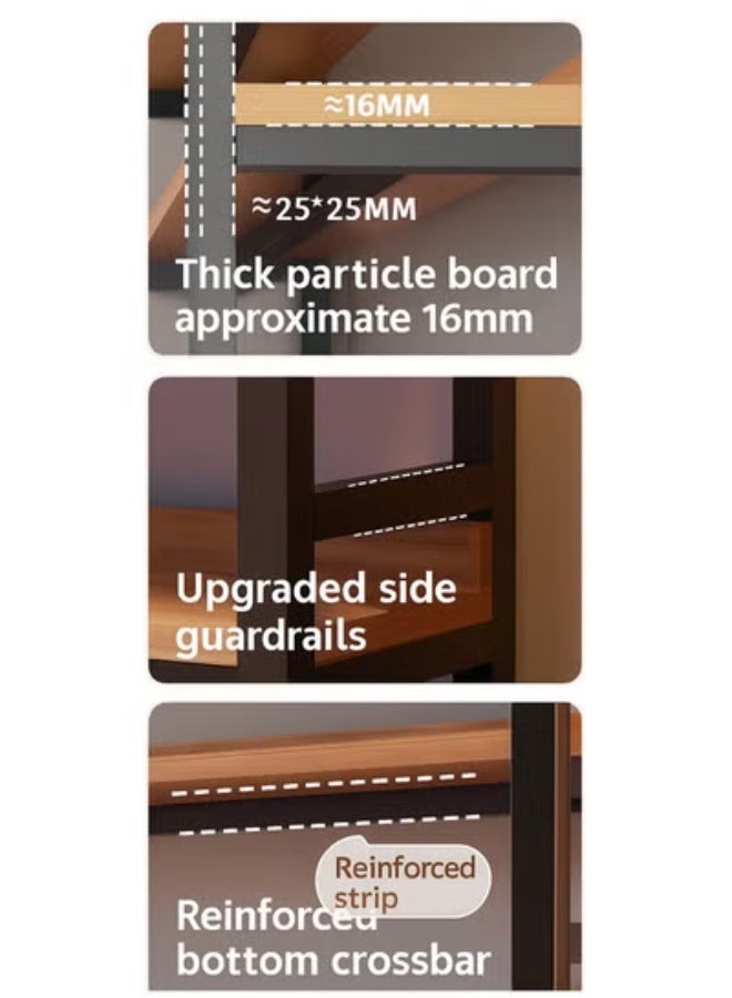 زي سي إم - هابي رف كتب عصري متعدد الوظائف مكون من 4 طبقات بتصميم مثبت على الحائط وواقف على الأرض 80 سم - Image 5