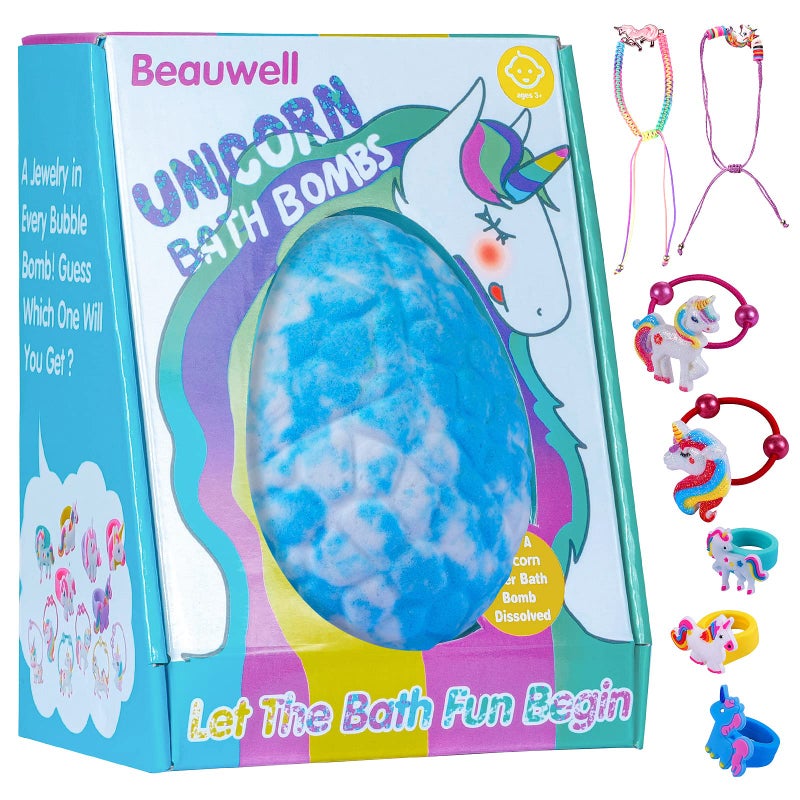 Beauwell Bath Bombs for Kids, XXXL Bath Bombs with Surprise Inside Unicorns Gifts for Girls, Natural Organic Kids Bubble Bath, Christmas Stocking Stuffers for Kids Christmas Gifts - Image 1