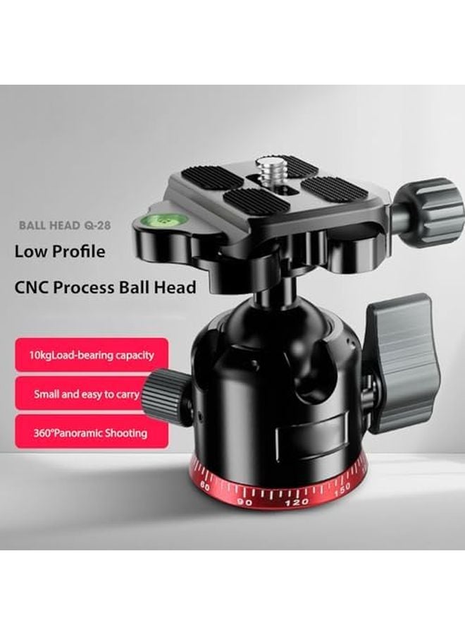 رأس كرة التحرير السريع من Arca، حمولة 22 رطلاً، دوران 360 درجة، إمالة بانورامية مع ميزان فقاعي لحامل ثلاثي - Image 4