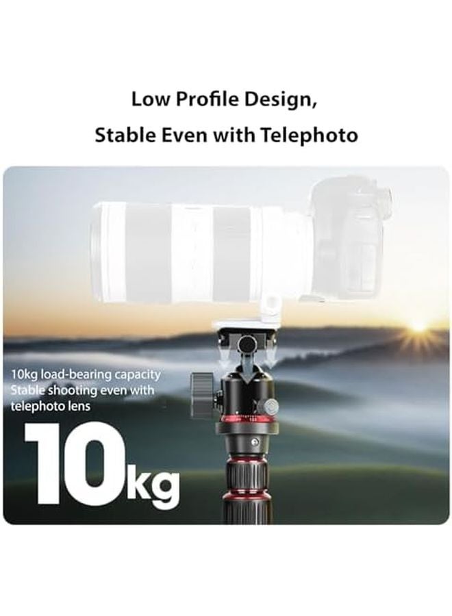 رأس كرة التحرير السريع من Arca، حمولة 22 رطلاً، دوران 360 درجة، إمالة بانورامية مع ميزان فقاعي لحامل ثلاثي - Image 5