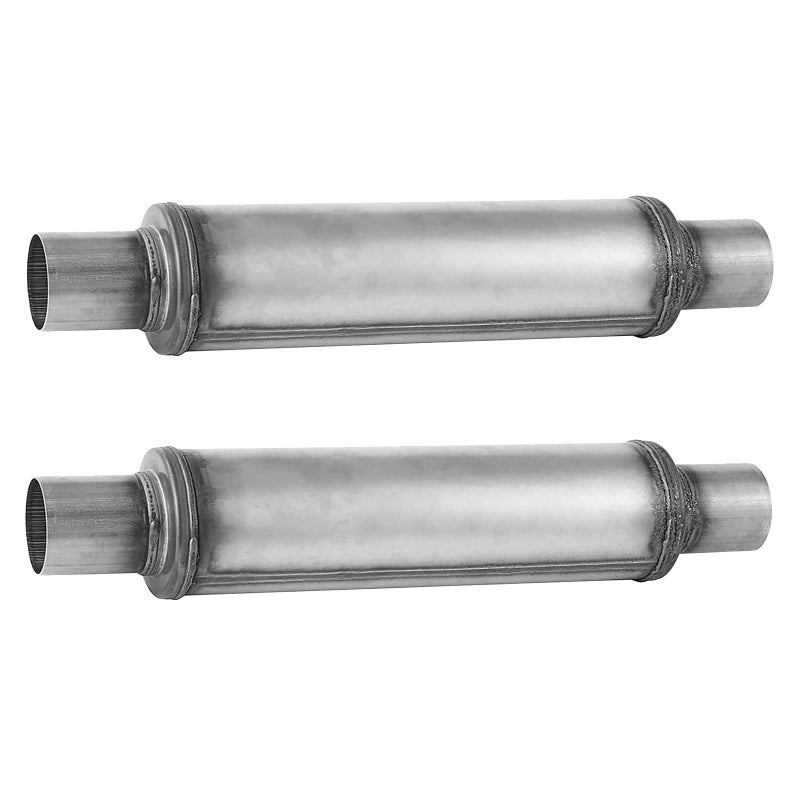 TECTRUC 2.5'' Mufflers, 2.5" Inlet/Outlet Exhaust Muffler Universal Resonator Stainless Steel Straight Through Design Exhaust Tip,20'' Overall Deep Sound for Cars (2.5'' Inlet 2.5'' Outlet) 2pack - Image 1