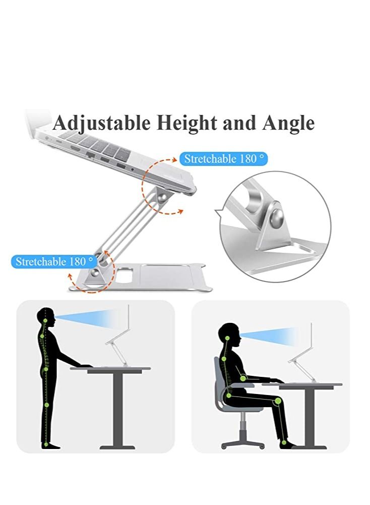 Generic Adjustable Laptop Stand for Desk, Ergonomic Portable Aluminum Laptop Desk Stand  - Image 3