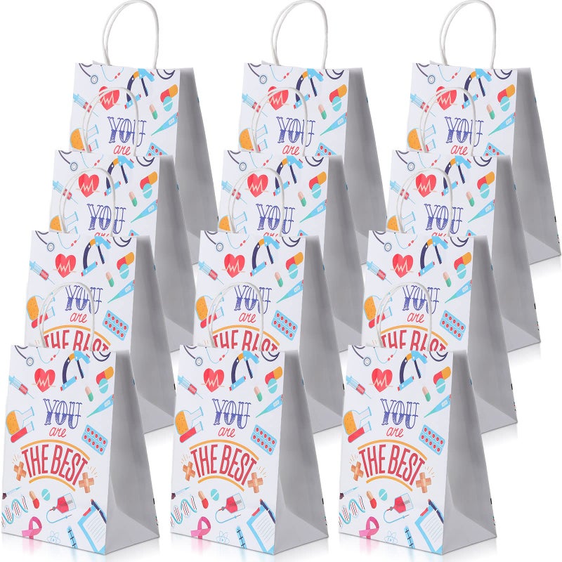 Zonon 24 Pcs Nurses Week Gift Nurse Bags Thanks for Goody Treat Bags with Handle for Appreciation Assistant Cna Medical Graduation Party106 x 83 x 43 Inches Classic Style - Image 3