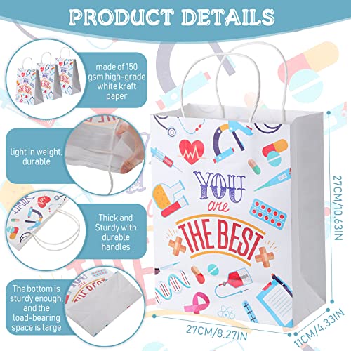 Zonon 24 Pcs Nurses Week Gift Nurse Bags Thanks for Goody Treat Bags with Handle for Appreciation Assistant Cna Medical Graduation Party106 x 83 x 43 Inches Classic Style - Image 5