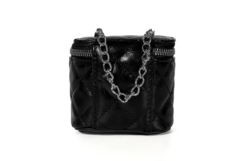 Cuple Black Faux leather rect handbag with heart-shaped charms for Women | Best Price UAE