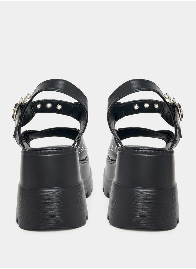 ستايلي Chunky Platform Heeled Sandals