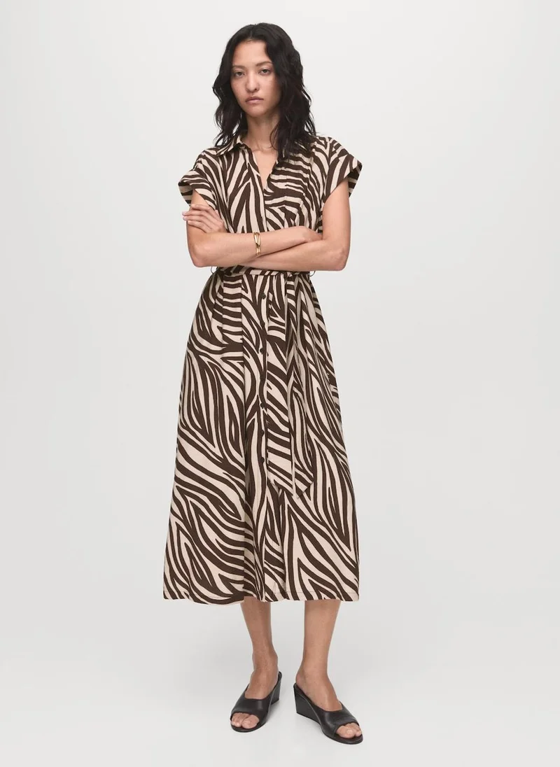 MANGO Printed shirt dress