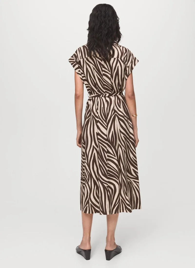 MANGO Printed shirt dress