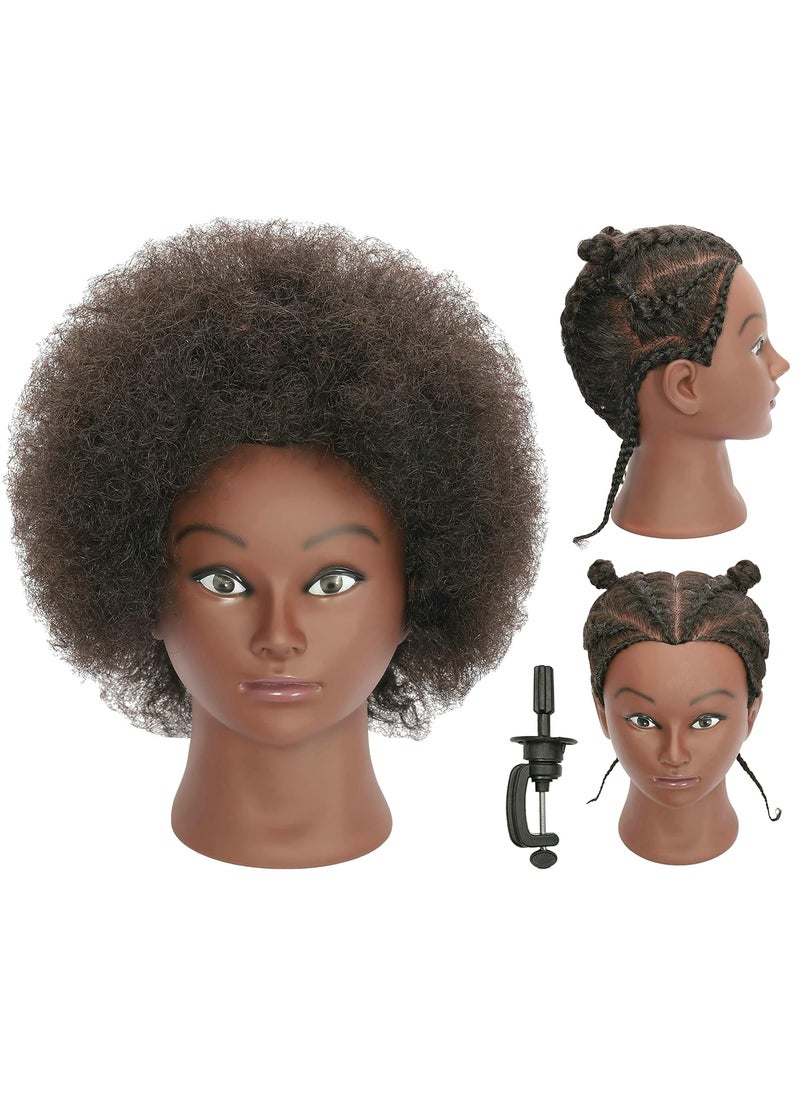 LOHXINHAIR Kinky Curly Real 100 Human Hair Mannequin Head Manikin Cosmetology Doll Training Head with Stand for Hairdresser Practice Braiding Styling Bleaching Dyeing Cutting Updos 