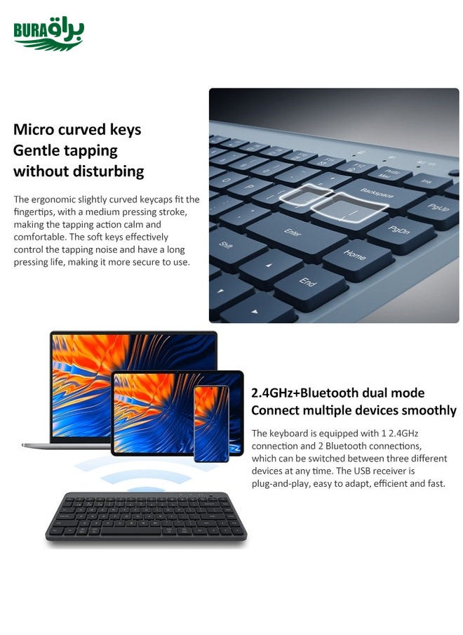 BURAQ - Original Xiaomi XMBXJP01YM 85 Keys Portable Dual-mode Keyboard (Pink) - Image 1