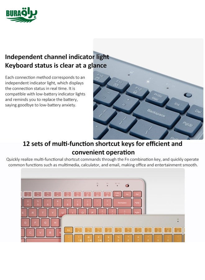 BURAQ - Original Xiaomi XMBXJP01YM 85 Keys Portable Dual-mode Keyboard (Pink) - Image 1