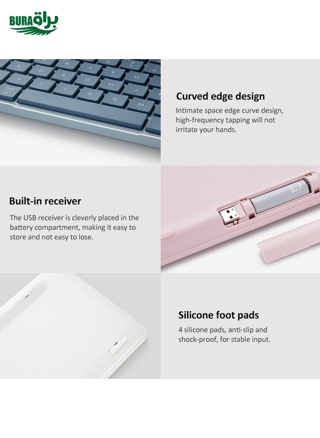 BURAQ - Original Xiaomi XMBXJP01YM 85 Keys Portable Dual-mode Keyboard (Pink) - Image 1