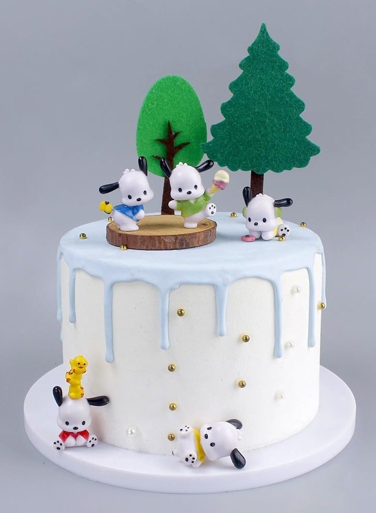 عام Anime character toys cute room decoration movable doll statue anime cake bowler hat figurine PVC model doll (pachagou-5pcs) - Image 4