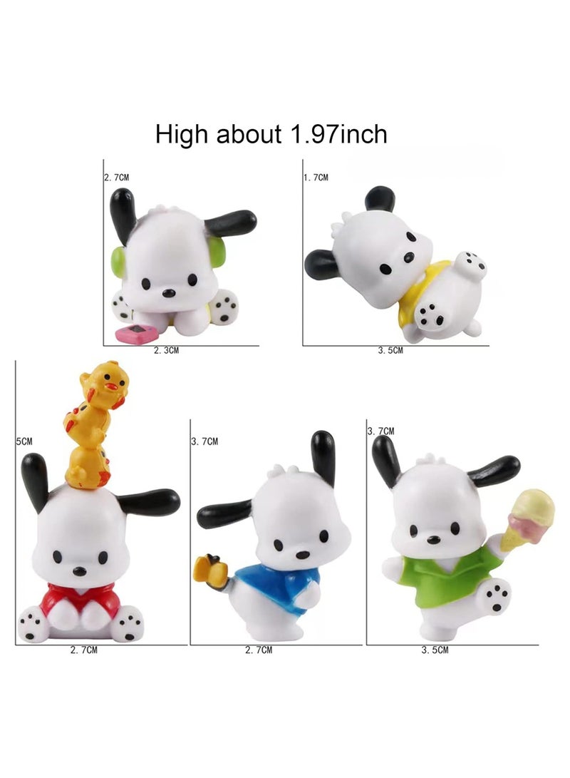 عام Anime character toys cute room decoration movable doll statue anime cake bowler hat figurine PVC model doll (pachagou-5pcs) - Image 2