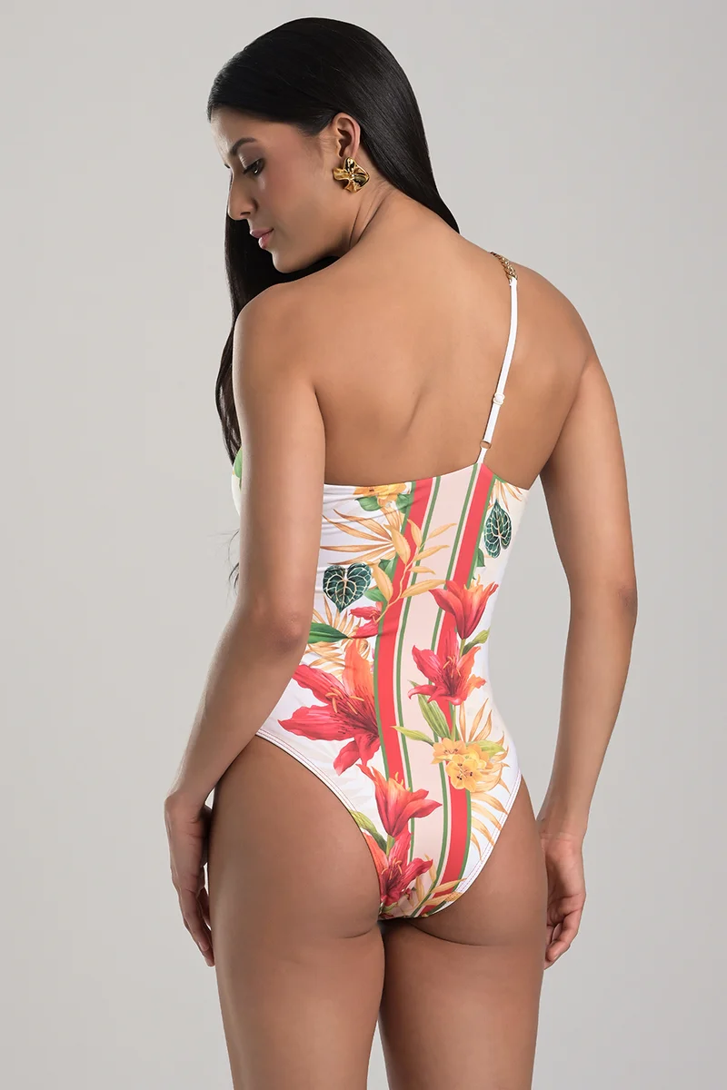 Carmen Steffens Asymmetric Printed Swimsuit