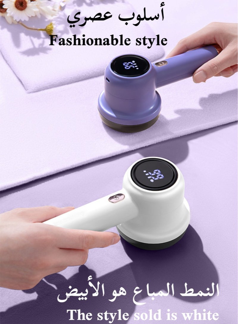 USB Rechargeable Lint Remover,3 modes, long-lasting battery life, stainless steel knife net, 6-blade rotary blade, Quick And Effective Removal Of Pills And Bobbles, Portable Mini Clothes Shaver Lint Remover, Rechargeable for Clothes and sofas  - Image 3