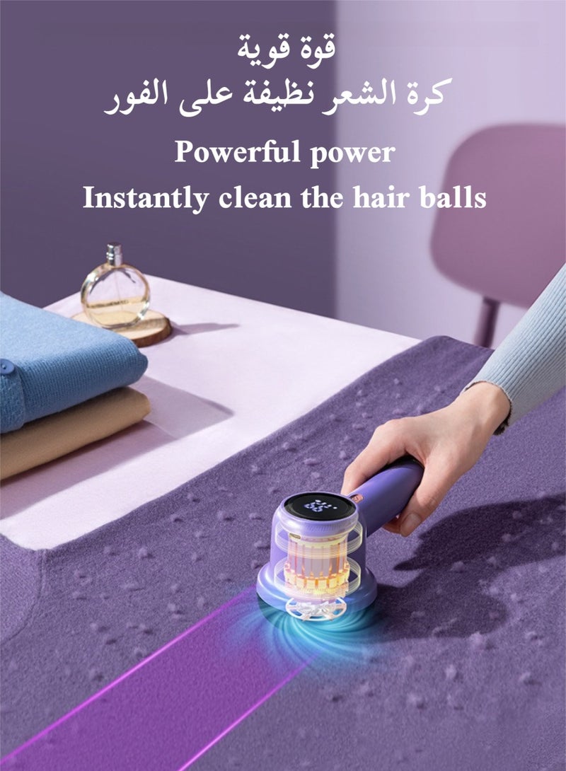 USB Rechargeable Lint Remover,3 modes, long-lasting battery life, stainless steel knife net, 6-blade rotary blade, Quick And Effective Removal Of Pills And Bobbles, Portable Mini Clothes Shaver Lint Remover, Rechargeable for Clothes and sofas  - Image 4