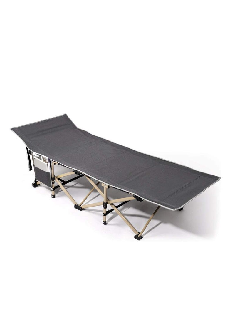 Delavala Delavala Camping Cot 220 KgMax Load Portable Foldable Outdoor Bed With Carry Bag For Adults Kids Heavy Duty Cot For Traveling Gear Supplier Office Nap Home Lounging Metal  - Image 1