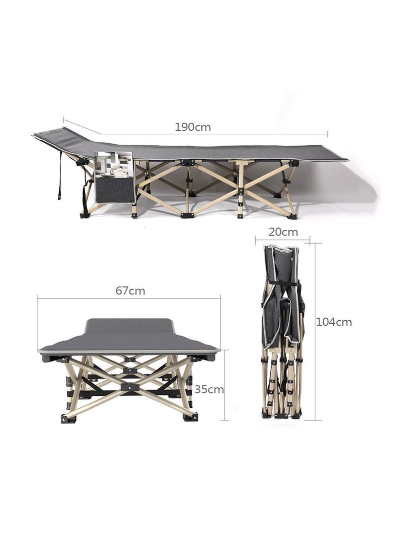 Delavala Delavala Camping Cot 220 KgMax Load Portable Foldable Outdoor Bed With Carry Bag For Adults Kids Heavy Duty Cot For Traveling Gear Supplier Office Nap Home Lounging Metal  - Image 5