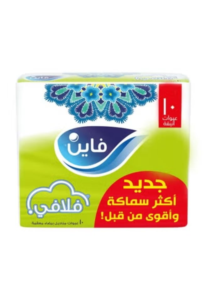 فاين فلافي مناديل وجه ناعمة معقمة، 130 منديل طبقتين * 10 علب