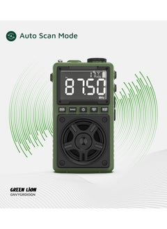 GREEN LION Voyager Portable Radio with Bluetooth Speaker and Flashlight / Digital Radio Display / Lock & Sleep Function / Earphone Jack 3mm / Micro SD / Compact & Potable for Outdoor and Camping - Green  - Image 5