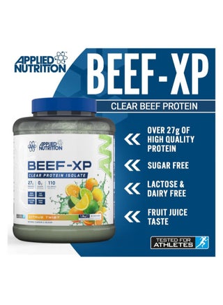 Applied Nutrition Beef XP - Clear Hydrolysed Beef Protein Isolate, Fruit Juice Style, Dairy Free Beef Protein Powder, Lactose Free, Zero Sugar, Low Fat, 1.8kg - 60 Servings (Citrus Twist) - view 3