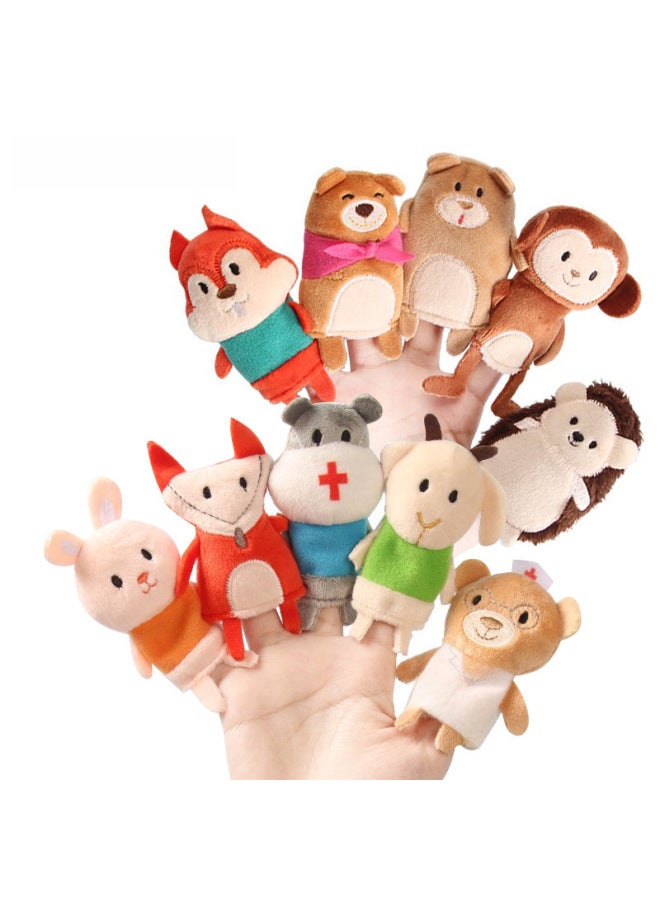 Baby Toy Kindergarten Educational Science And Education Toy Finger Doll Bedtime Story Animal Finger Doll-Color:5 Little Monkeys-Height:7.5cm - Image 2