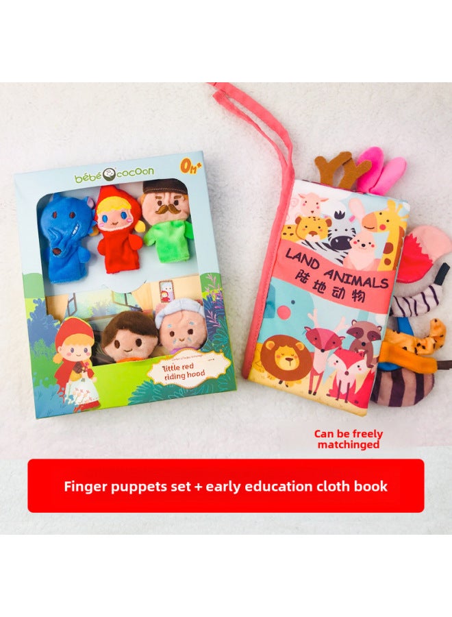 Baby Toy Kindergarten Educational Science And Education Toy Finger Doll Bedtime Story Animal Finger Doll-Color:5 Little Monkeys-Height:7.5cm - Image 4