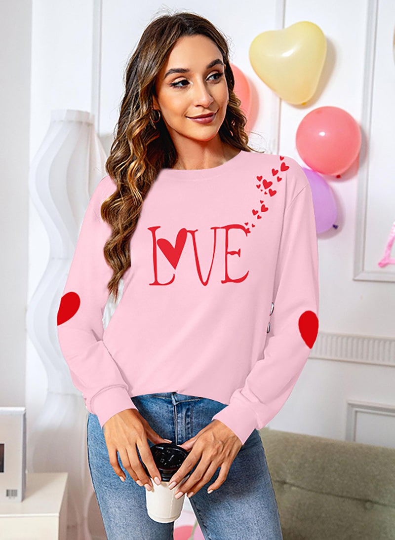CAZYCHILD Valentines Day Shirt for Women: Love Heart Graphic Long Sleeve Valentine Pullover Tops Casual Valentines Gifts - Image 3