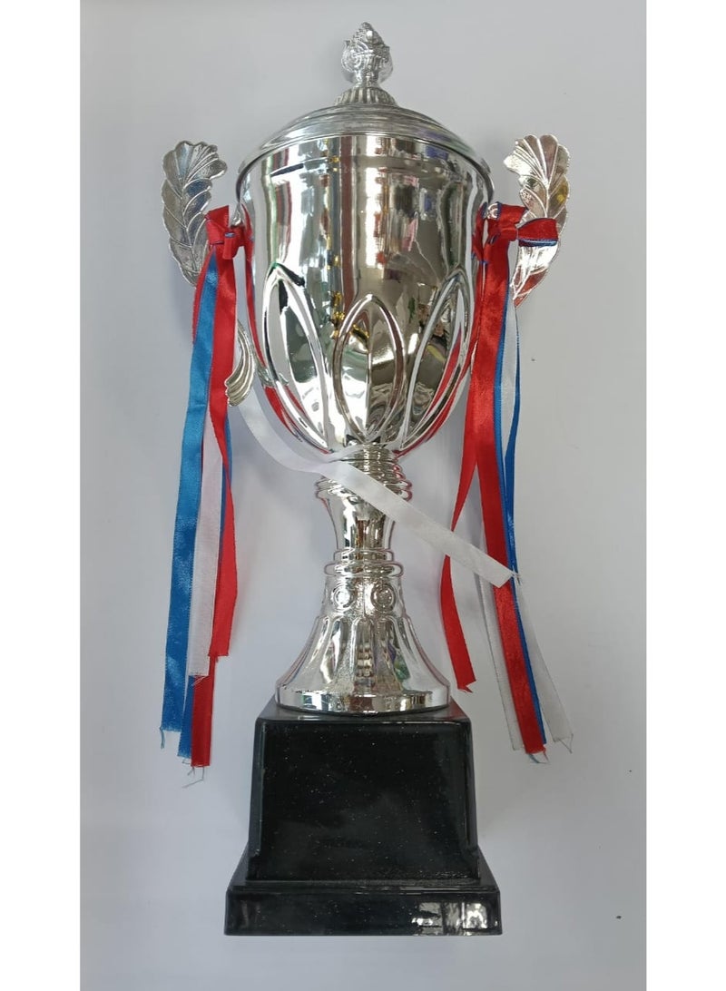 Silver Coated Trophy Metal Sport Award  W22 x H42cm
