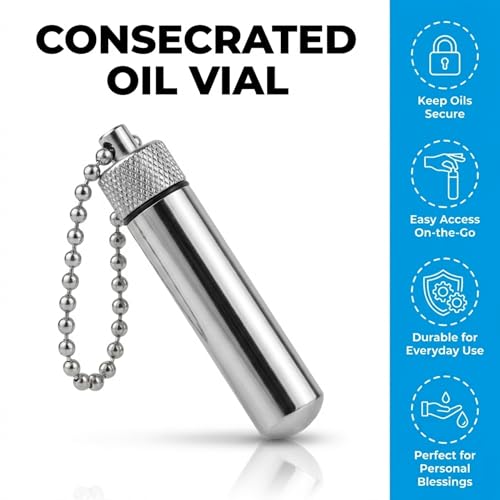 Kalinar LDS Oil Vial Keychain – Aluminum Anointing Oil Container with Rubber Seal – Small Essential Oil Holder for Elders or Sons (4-Pack - Silver) - Image 2