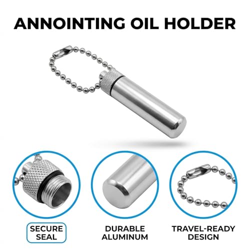 Kalinar LDS Oil Vial Keychain – Aluminum Anointing Oil Container with Rubber Seal – Small Essential Oil Holder for Elders or Sons (4-Pack - Silver) - Image 3