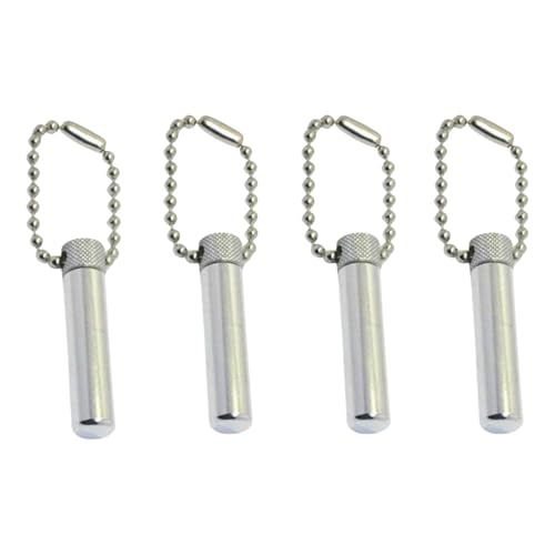 Kalinar LDS Oil Vial Keychain – Aluminum Anointing Oil Container with Rubber Seal – Small Essential Oil Holder for Elders or Sons (4-Pack - Silver) - Image 1