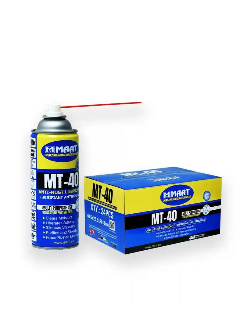 MAAT MT-40 Anti-Rust Lubricant – Multi-Purpose Spray for Rust Removal, Lubrication & Squeak Elimination | Silicone-Free & Eco-Friendly | Automotive, Industrial & Household Use | Made in UAE - Image 2