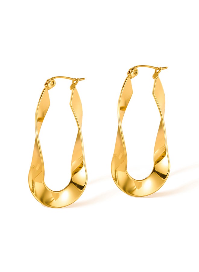 Women'S Stainless Steel Earrings, Personalized Creative Design, Geometric Gold-Plated Versatile Earrings - Image 1