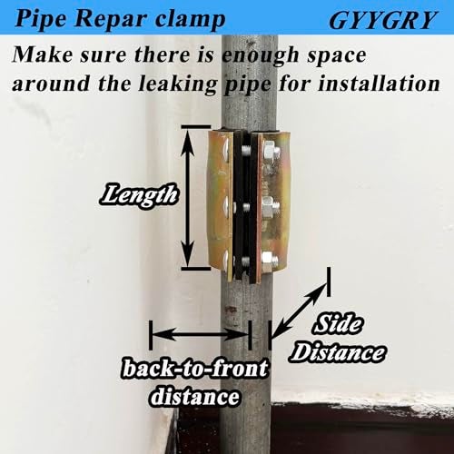 GYYGRY Water Pipe Repair Clamp,OD of The Applied Pipe is about 2.37 inch,Leak Sealer for Pipes and Plumbing,Length 4.72 inch,Suitable for PE/PPR/Steel/Iron Pipe,Bronze - Image 4