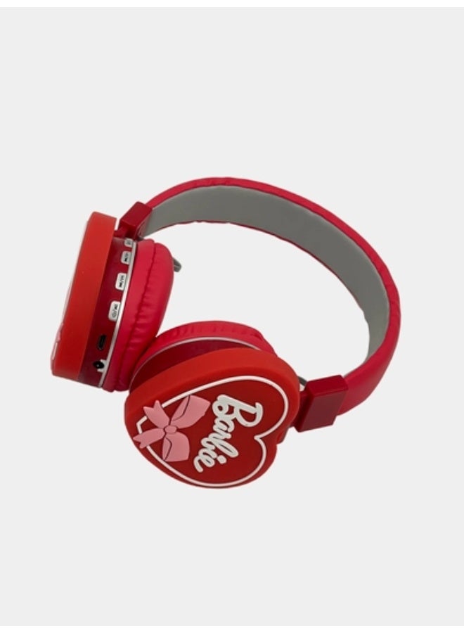 Barbie-themed wireless Bluetooth headphones for kids, foldable, high-quality stereo sound, long-lasting battery, with microphone and 3.5mm AUX input. - Image 4
