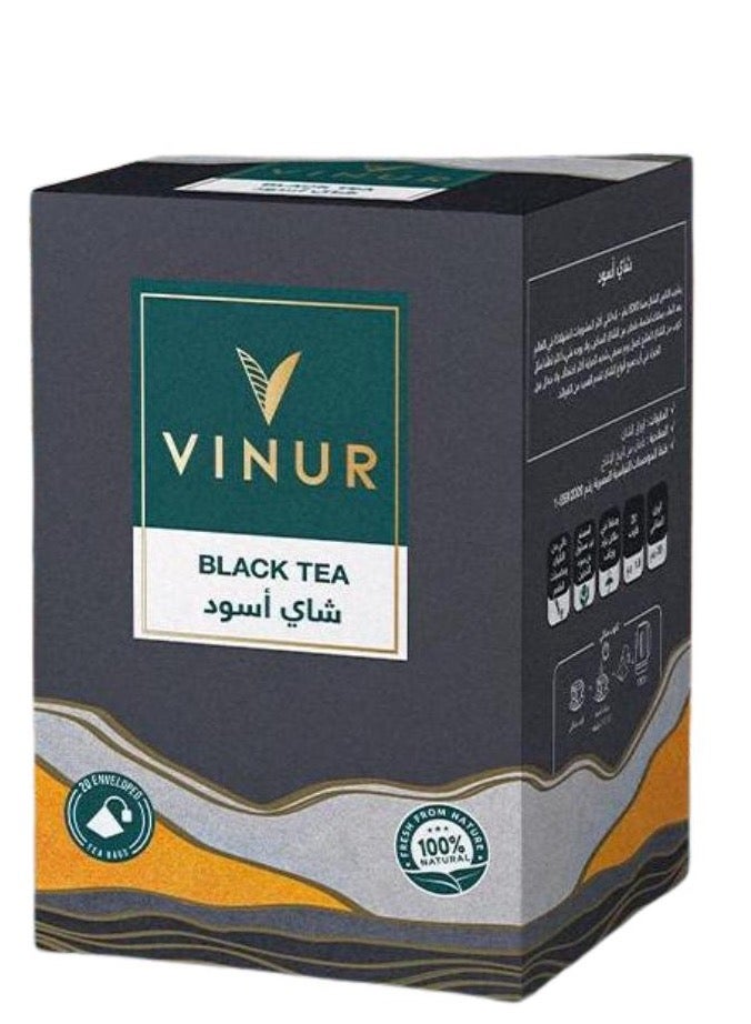 VINUR VINUR Premium Black Tea – 20 Pyramidal Tea Bags - Image 1