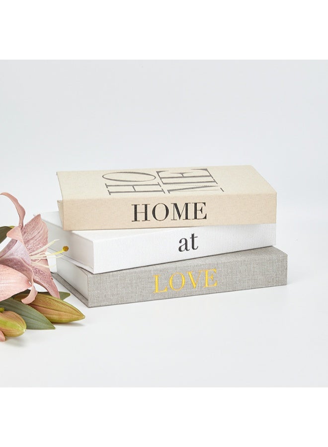 نهر قو 3 صناديق تخزين كتب مزينة بالكتان مغناطيسية، مجموعة كتب عصرية حديثة، ديكور منزلي مجلد، كومة كتب وهمية للمكتب، البار، طاولة القهوة، خزانة كتب نمط المزرعة الريفية - Image 4