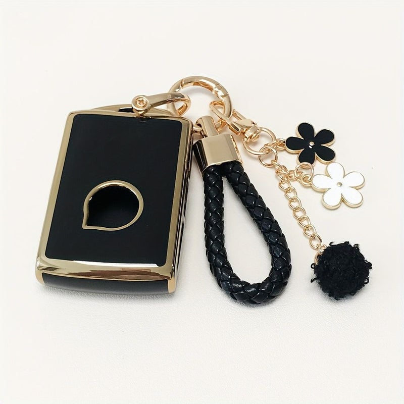 Black TPU Smart Key Case for Volvo XC40 XC60 2017 2021 with Keychain - Image 1